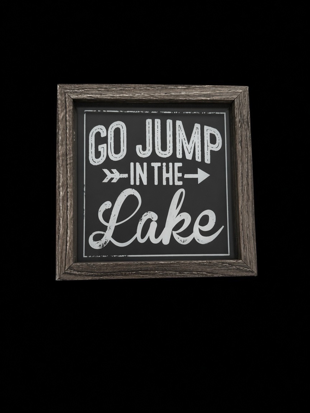 Go Jump in the Lake Framed Wall or shelf Decor